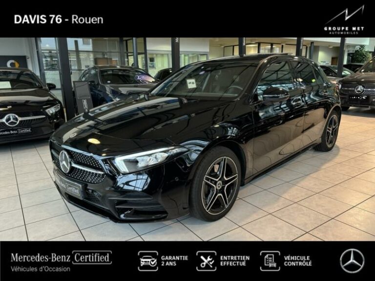 MERCEDES-BENZ-Classe A 180 136ch AMG Line 7G-DCT Noir cosmos métallisé-ROUEN-1