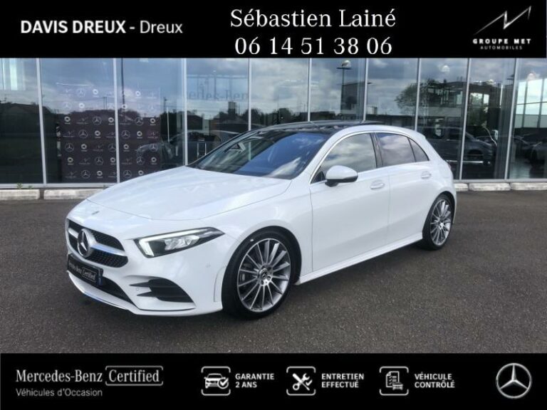 MERCEDES-BENZ-Classe A 200 d 150ch AMG Line 8G-DCT Blanc digital métallisé-DREUX-1