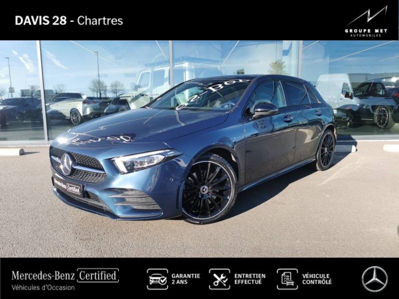 MERCEDES-BENZ-Classe A 250 e 160+102ch AMG Line 8G-DCT 8cv Bleu denim métallisé-FONTENAY SUR EURE-1