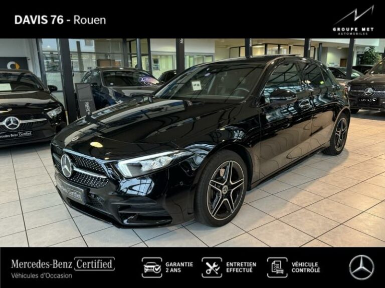 MERCEDES-BENZ-Classe A 250 e 160+102ch AMG Line 8G-DCT 8cv Noir cosmos métallisé-ROUEN-1