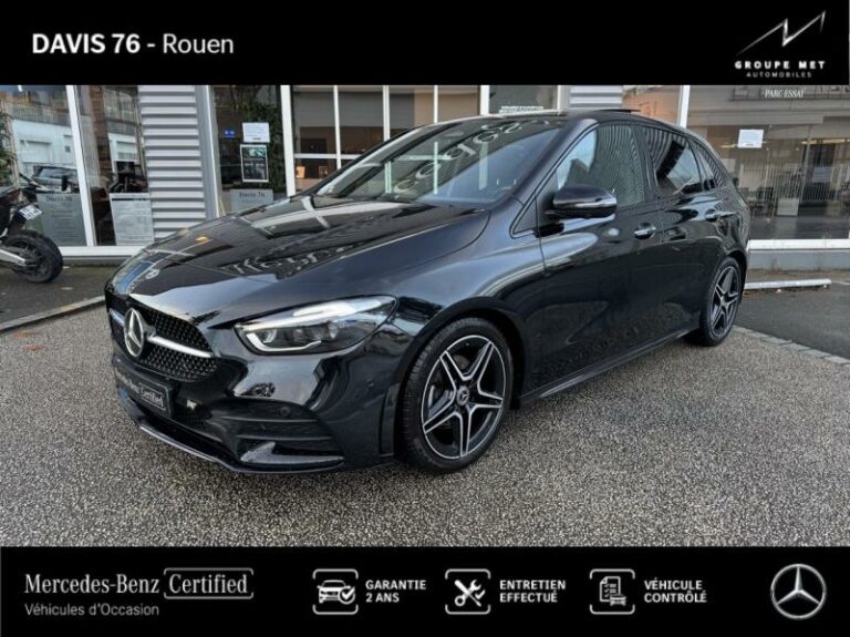 MERCEDES-BENZ-Classe B 180 136ch AMG Line 7G-DCT Noir cosmos métallisé-ROUEN-1