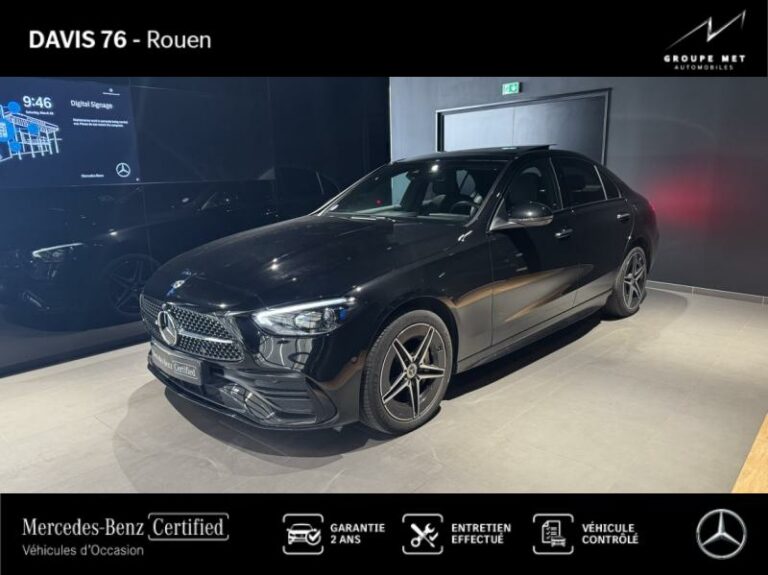 MERCEDES-BENZ-Classe C 300 e 204+129ch AMG Line Noir obsidienne métallisé-ROUEN-1