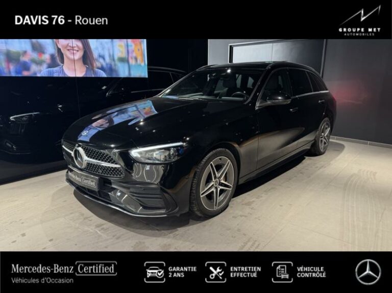 MERCEDES-BENZ-Classe C Break 300 e 204+129ch AMG Line Noir obsidienne métallisé-ROUEN-1