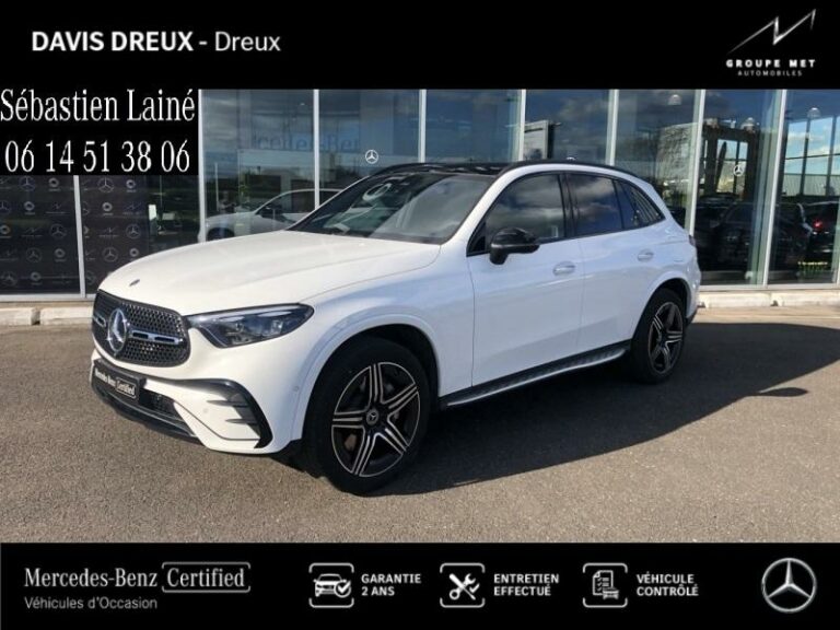 MERCEDES-BENZ-GLC 300 e 313ch AMG Line 4Matic 9G-Tronic Blanc polaire-DREUX-1
