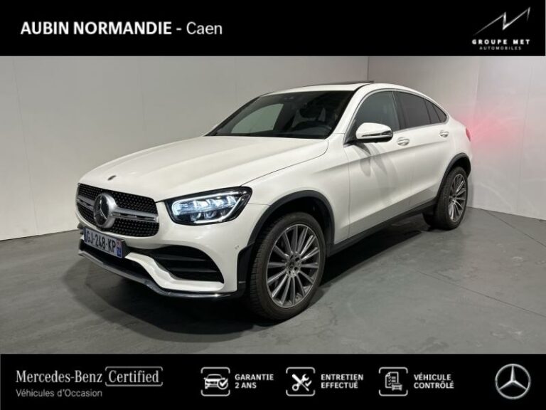 MERCEDES-BENZ-GLC Coupé 300 de 194+122ch AMG Line 4Matic 9G-Tronic Blanc diamant brillant designo-MONDEVILLE-1