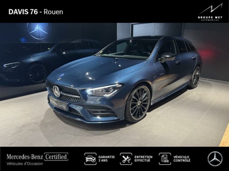 MERCEDES-BENZ-CLA Shooting Brake 200 d 150ch AMG Line 8G-DCT 8cv Bleu denim métallisé-ROUEN-1