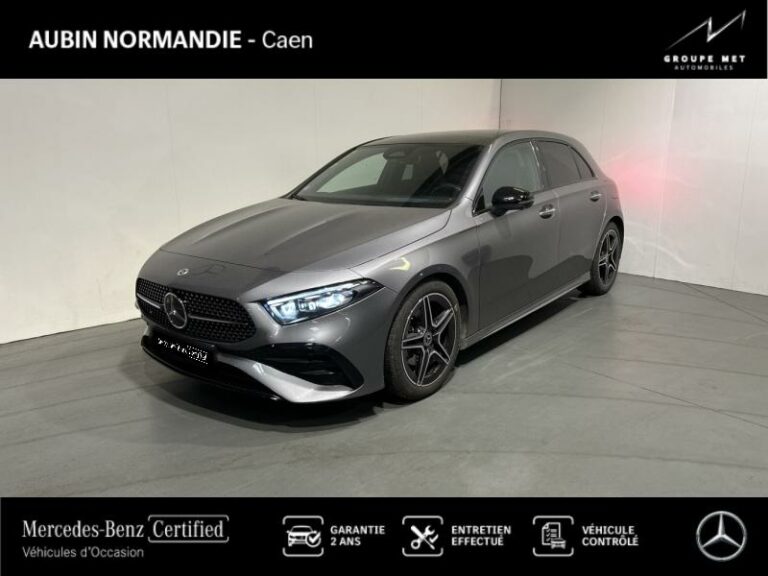 MERCEDES-BENZ-Classe A 180 136ch AMG Line 7G-DCT Gris montagne métallisé-MONDEVILLE-1
