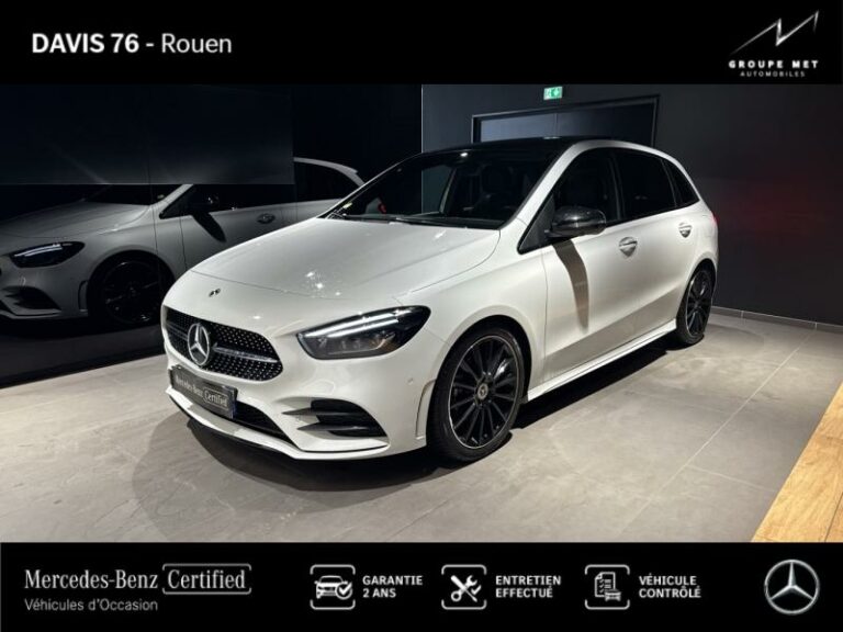 MERCEDES-BENZ-Classe B 200d 150ch AMG Line Edition 8G-DCT 8cv Blanc digital métallisé-ROUEN-1
