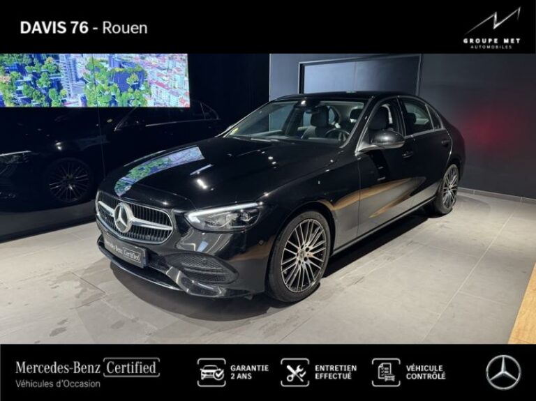 MERCEDES-BENZ-Classe C 220 d 200ch Avantgarde Line Noir obsidienne métallisé-ROUEN-1