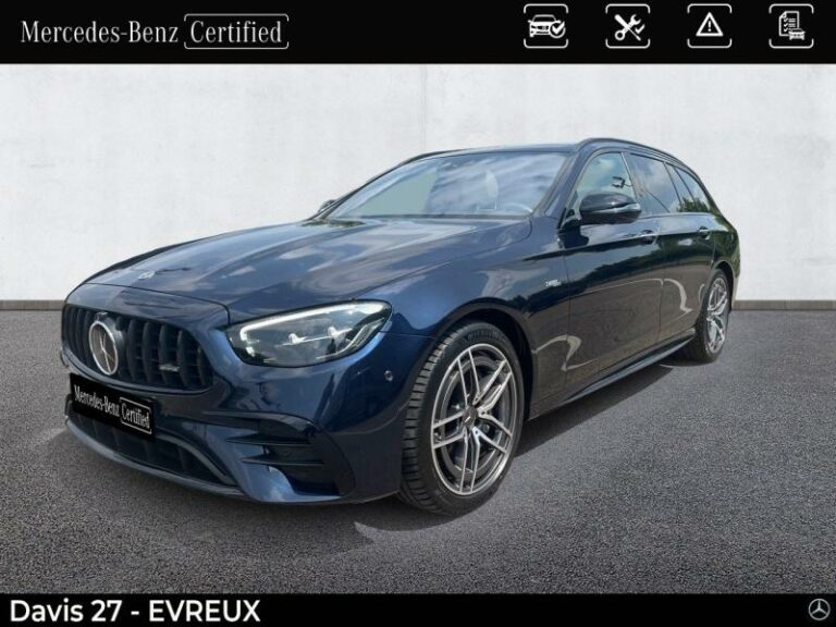 MERCEDES-BENZ-Classe E Break 53 AMG 435ch 4Matic+ Speedshift TCT AMG Bleu nautique métallisé-EVREUX-1