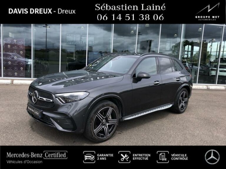 MERCEDES-BENZ-GLC 220 d 197ch AMG Line 4Matic 9G-Tronic Gris graphite métallisé-DREUX-1
