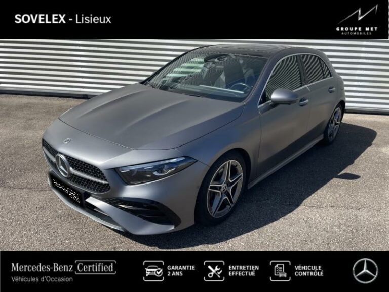 MERCEDES-BENZ-Classe A Berline 180 d 116ch AMG Line 8G-DCT Gris montagne magno MANUFAKTUR-GLOS-1