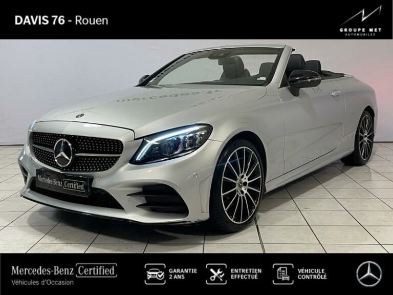 MERCEDES-BENZ-Classe C Cabriolet 220 d 194ch AMG Line 9G-Tronic 10cv Gris sélénite  métallisée-ROUEN-1