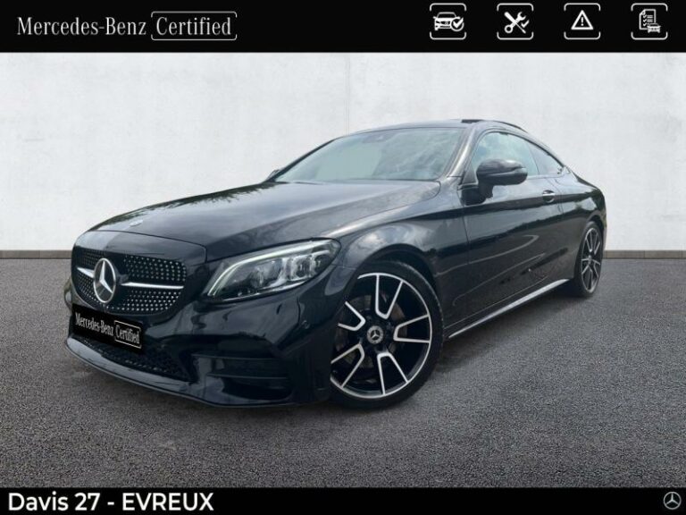 MERCEDES-BENZ-Classe C Coupé 220 d 194ch AMG Line 9G-Tronic Noir obsidienne métallisée-EVREUX-1