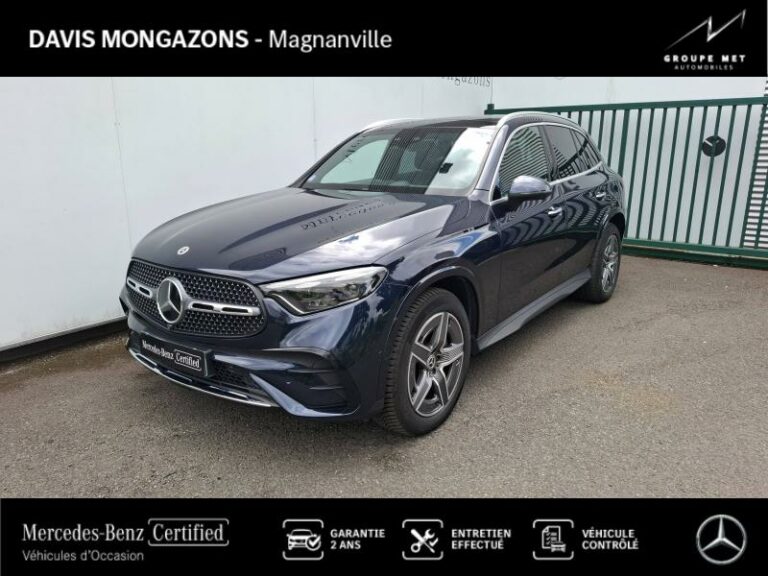 MERCEDES-BENZ-GLC 300 e Hybrid 313ch AMG Line 4Matic 9G-Tronic Bleu nautique métallisé-MAGNANVILLE-1