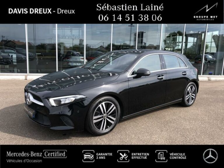 MERCEDES-BENZ-Classe A 180 136ch Progressive Line 7G-DCT-DREUX-Noir cosmos métallisé-654325-1