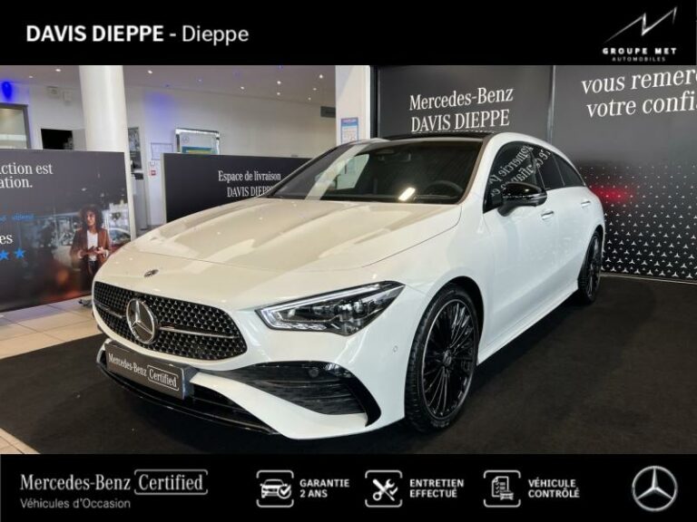 MERCEDES-BENZ-CLA Shooting Brake 200 163ch AMG Line 7G-DCT Blanc polaire-DIEPPE-1