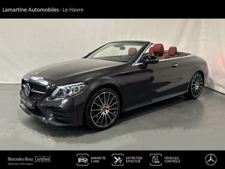 MERCEDES-BENZ-Classe C Cabriolet 220 d 194ch AMG Line 9G-Tronic Gris graphite métallisée-LE HAVRE-1