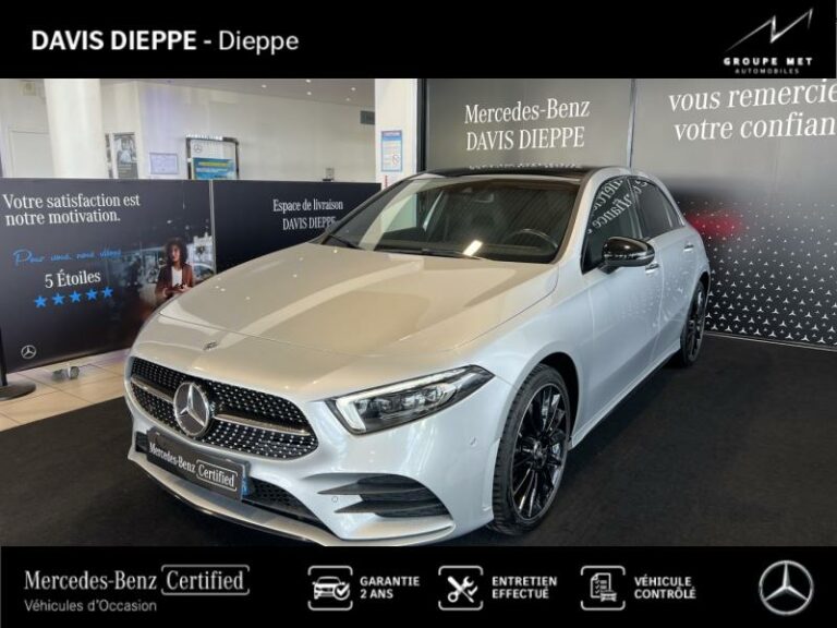 MERCEDES-BENZ-Classe A 250 e 160+102ch AMG Line 8G-DCT 8cv Argent iridium métallisé-DIEPPE-1