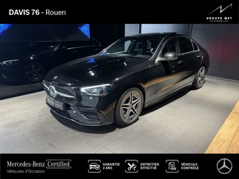 MERCEDES-BENZ-Classe C 220 d 197ch AMG Line Noir obsidienne métallisé-ROUEN-1