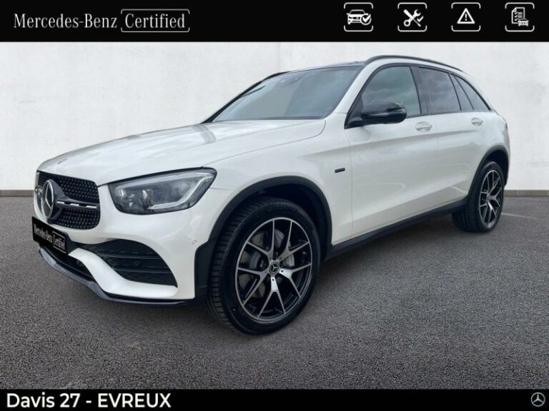 MERCEDES-BENZ-GLC 300 de 194+122ch AMG Line 4Matic 9G-Tronic Blanc diamant brillant designo-EVREUX-1