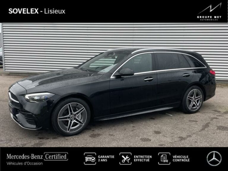 MERCEDES-BENZ-Classe C Break 300 e 204+129ch AMG Line Noir obsidienne métallisé-GLOS-1