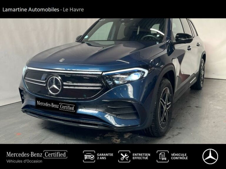 MERCEDES-BENZ-EQB 350 292ch AMG Line 4Matic Bleu denim métallisé-LE HAVRE-1